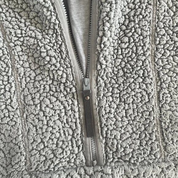 ** Prana half zip hoodie Sherpa gray hooded sweater 1X - Picture 9 of 10